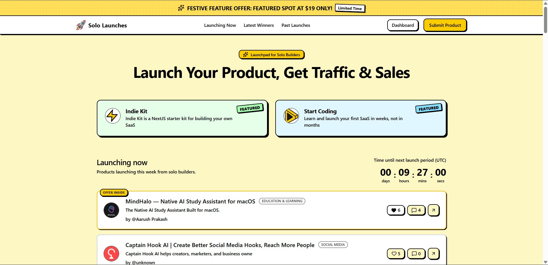 Solo Launches - Product Image