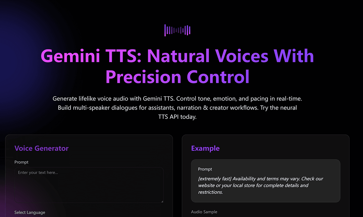 Gemini TTS - Product Image