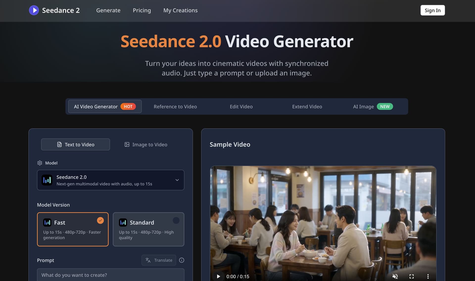 Cinematic AI Video Maker – Seedance 2.0 Video Generator - Product Image