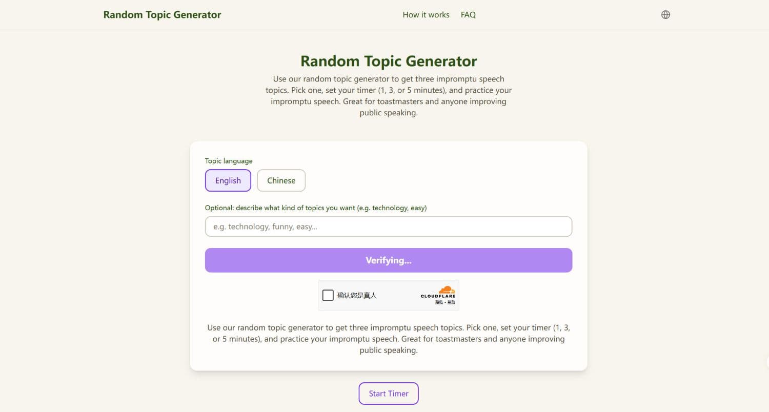 Impromptu Random Topic Generator - Product Image
