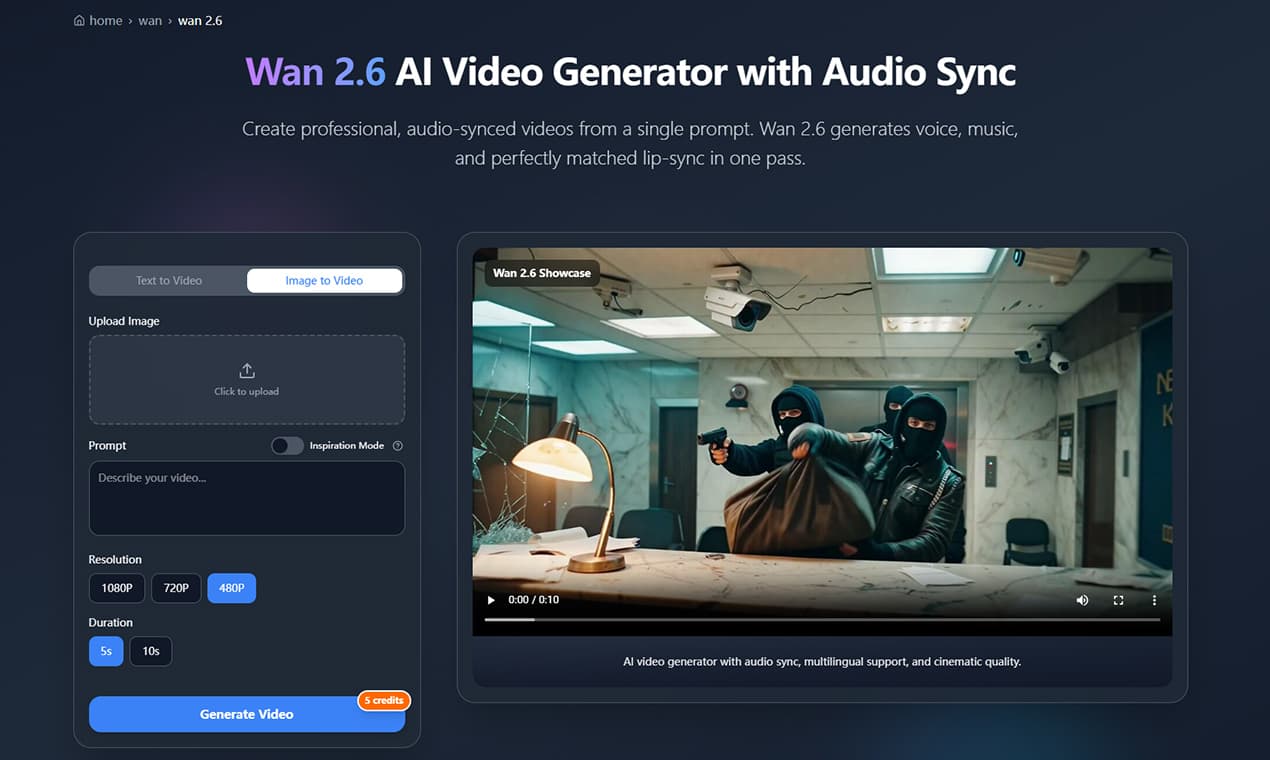 Wan 2.6 AI Video Generator - Product Image