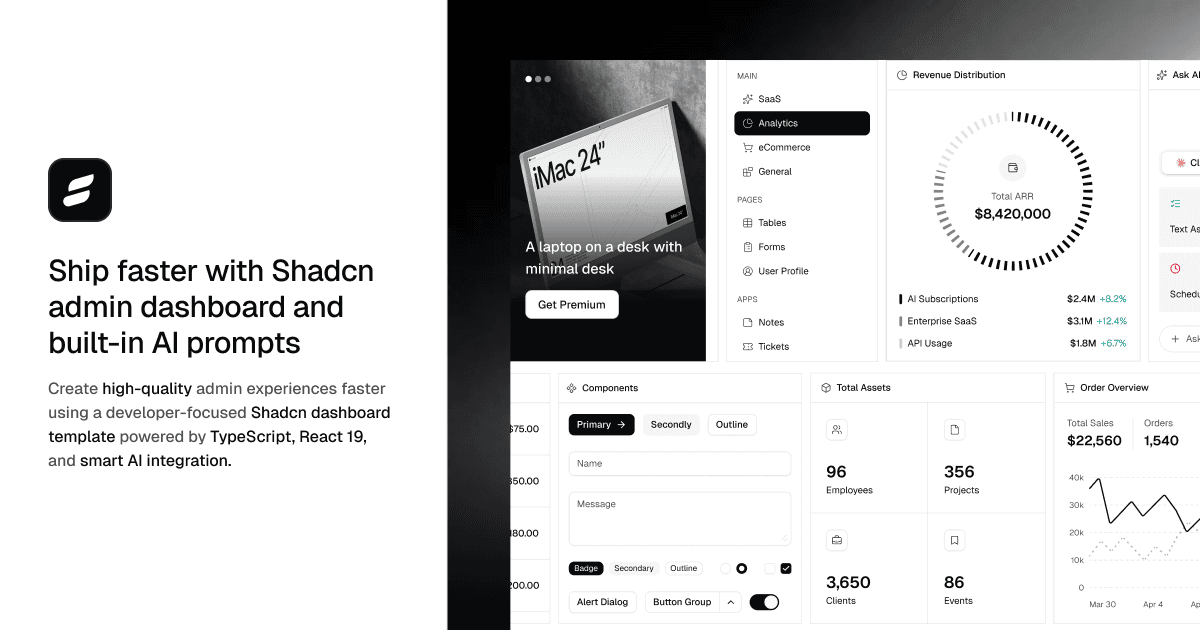 Shadcn Dashboard - Product Image