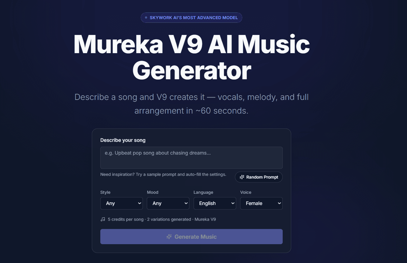 Mureka V9 AI Music Generator - Product Image