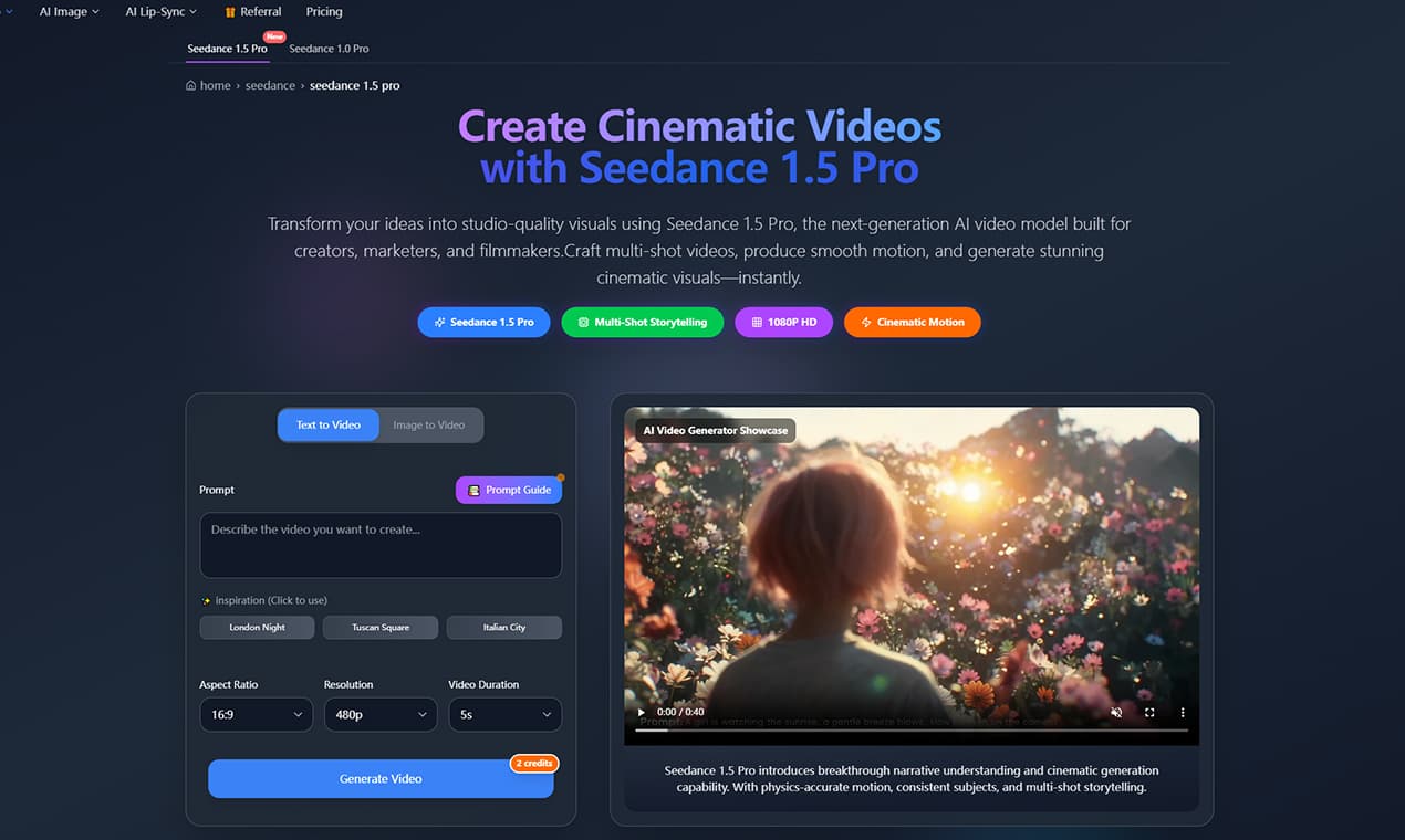 Seedance 1.5 AI Video Generator - Product Image