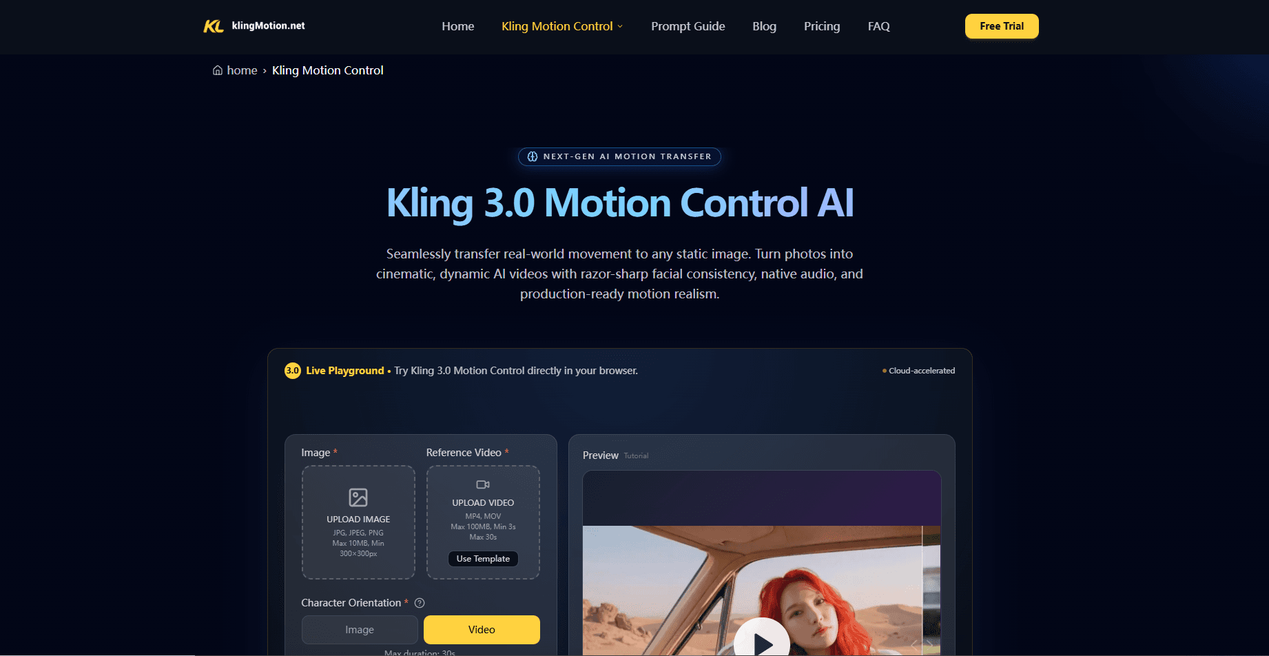 Kling 3.0 Motion Control - Product Image