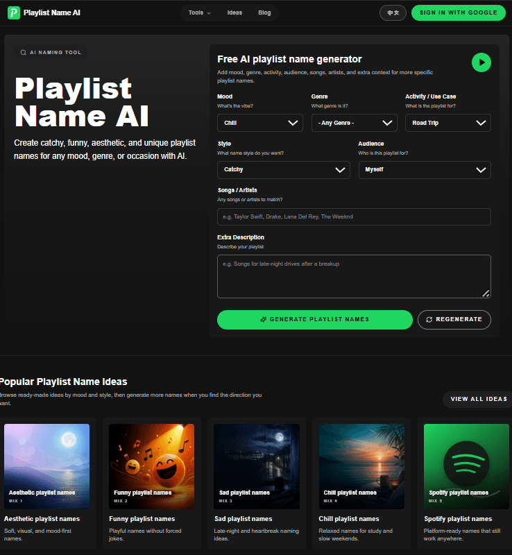 Playlist Name AI - Product Image
