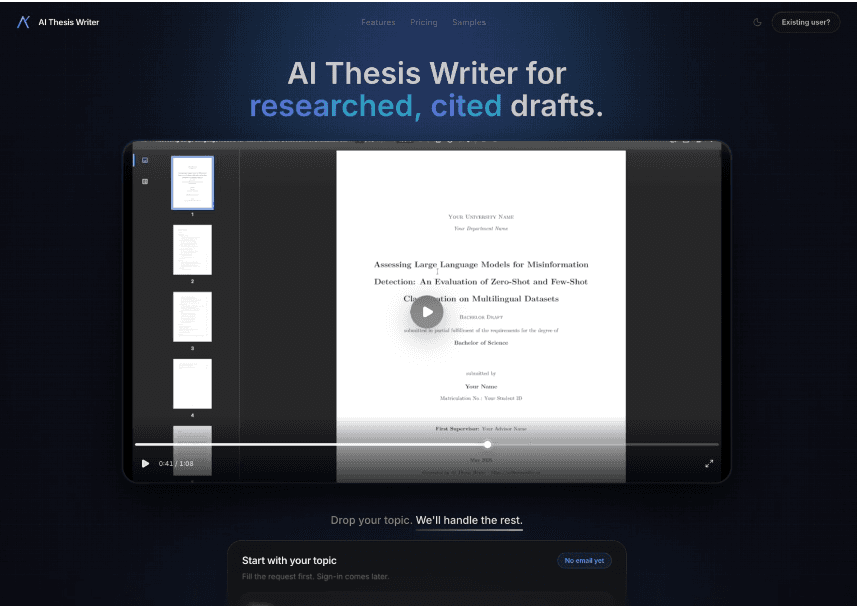 AI Thesis Writer - Product Image