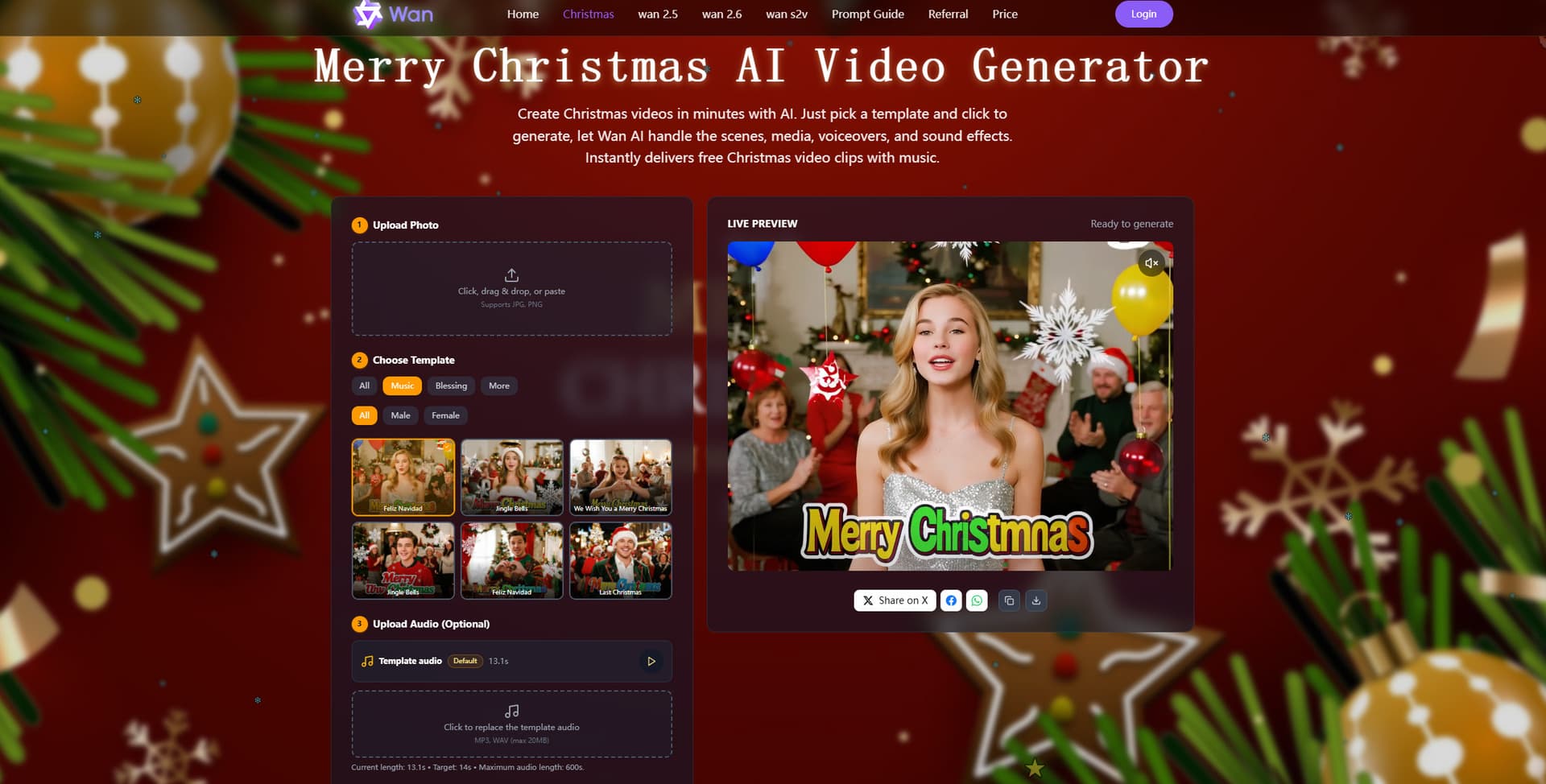 Merry Christmas AI Video Generator - Product Image